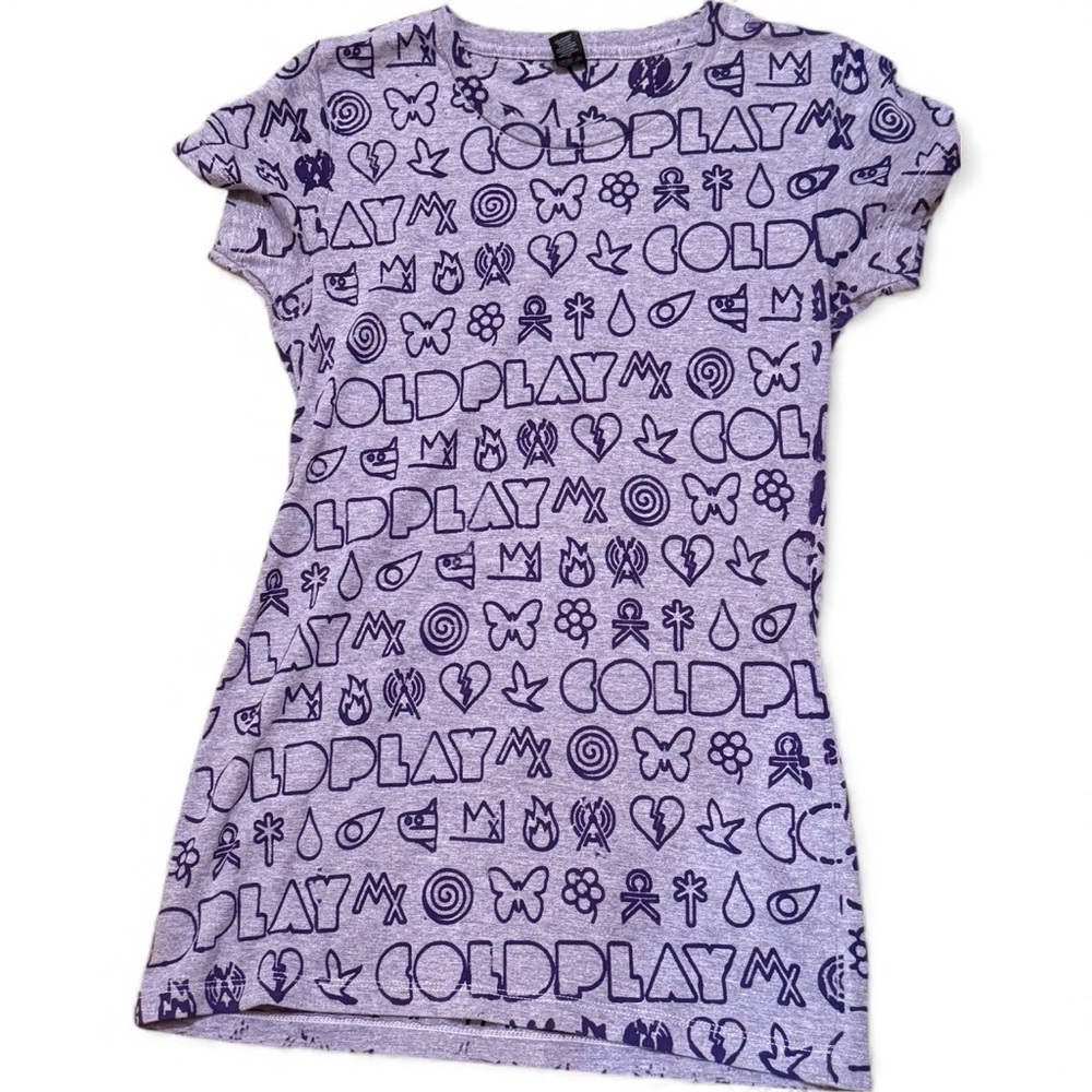 Y2K Coldplay Women's Purple Graphic Tee